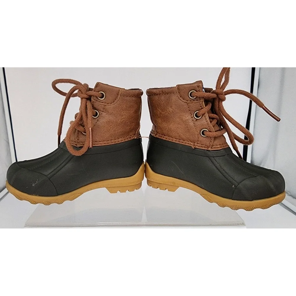 Sperry Port Boot Boys Size 6M Toddler Brown Black Duck Boots SCL261491 EUC